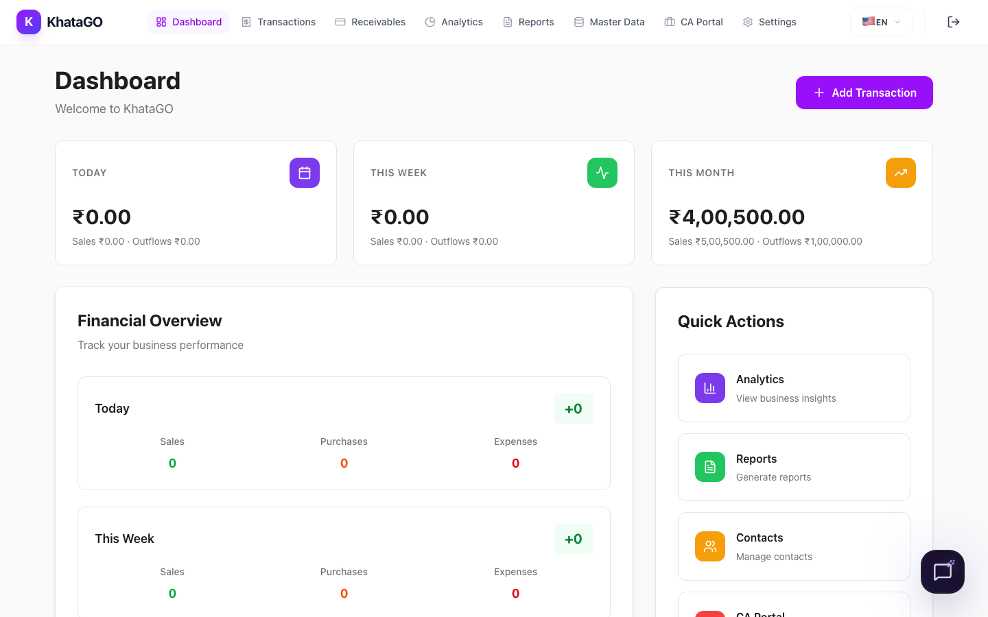 Business Ledger Dashboard