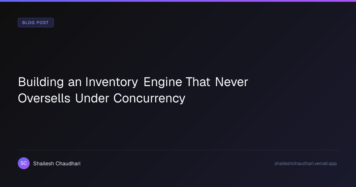 Building an Inventory Engine That Never Oversells Under Concurrency