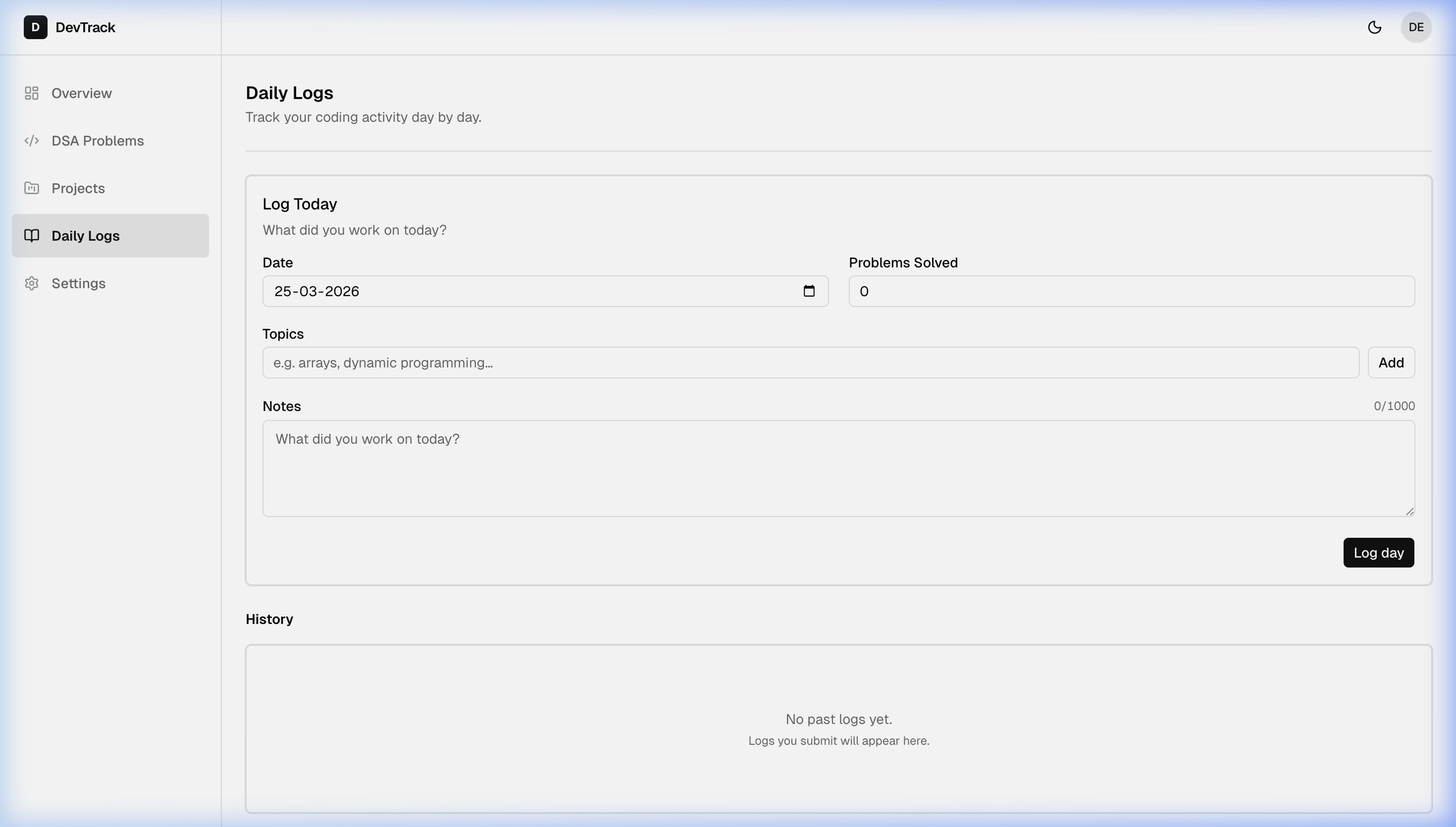 Daily Activity Logging